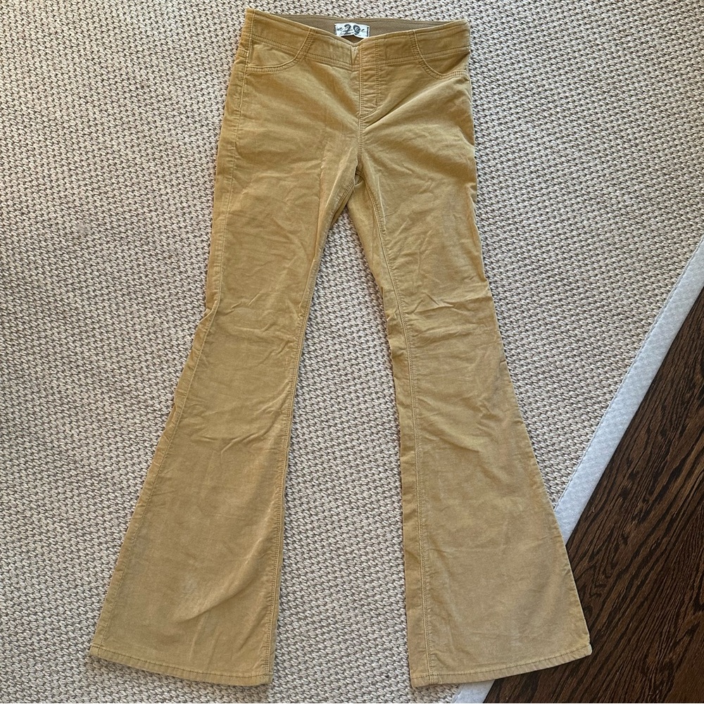 Mustard Tan Corduroy Flare Pants
